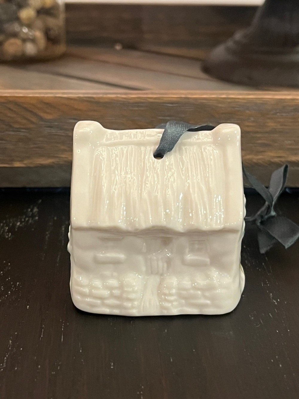 Belleek 5th Edition Shamrock Cottage Bell Christmas Ornament